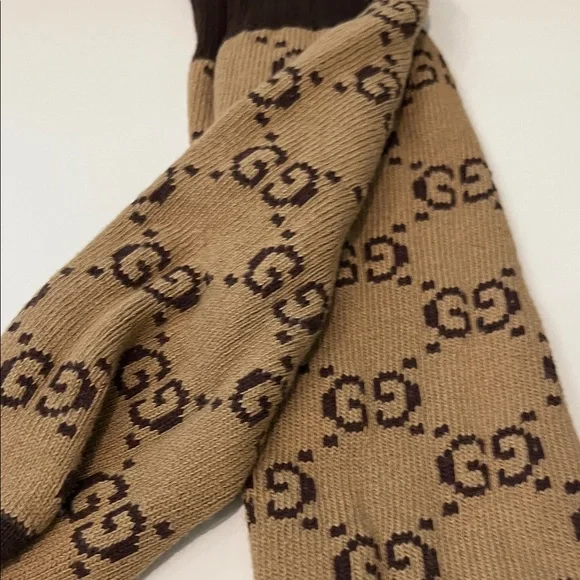 Authentic Gucci Beige and Dark Brown Unisex Socks - Picture 1 of 4